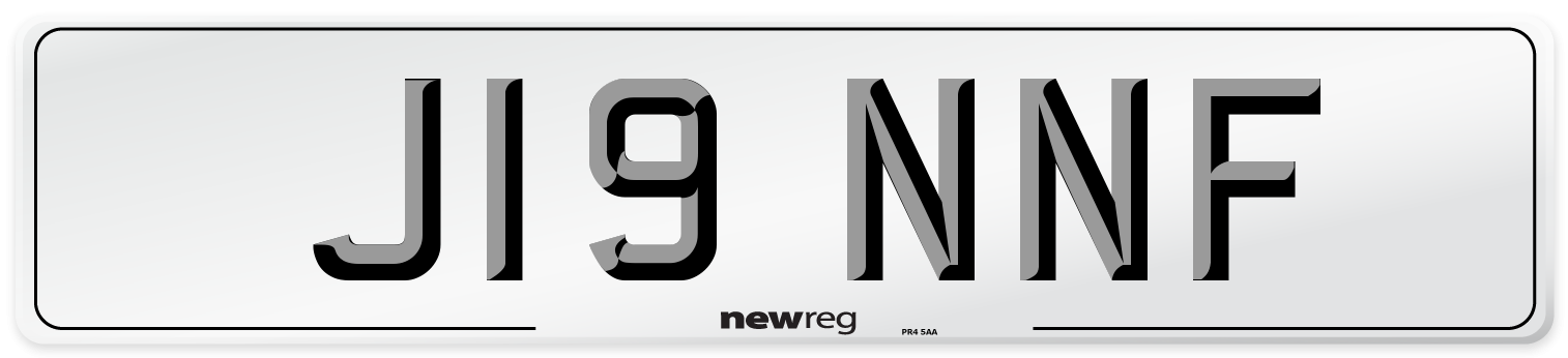 J19 NNF Number Plate from New Reg